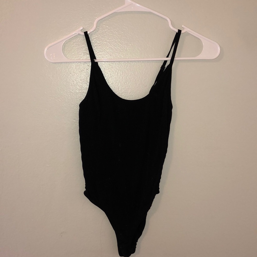 Black ribbed bodysuit